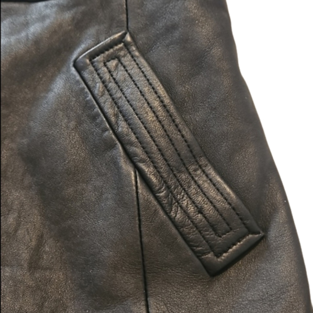 Coach black leather zipper front jacket - Picture 5 of 8